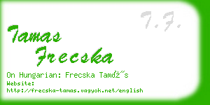 tamas frecska business card